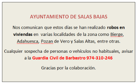 Imagen Avisos. Robos en la zona