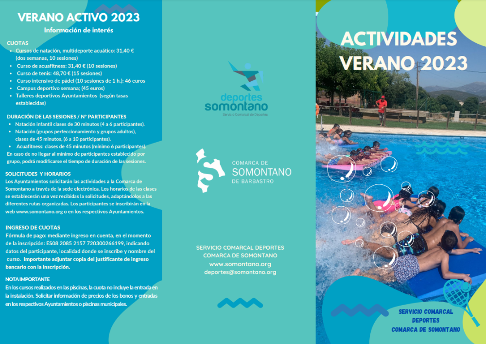 Imagen Abiertas las inscripciones para las actividades deportivas verano 2023 en los municipios del Somontano