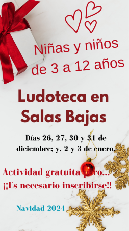 Salas Bajas abrirá la Ludoteca para Navidad