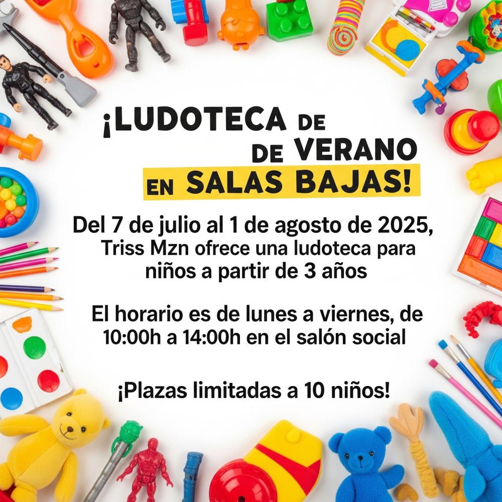 Imagen Salas Bajas organiza la ludoteca de verano a partir de 3 años