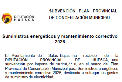 El Ayuntamiento recibe una subvención del Plan Provincial de...